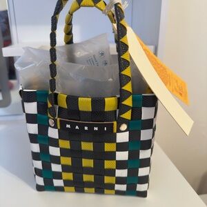 Marni Multicolor Woven Tote Bag